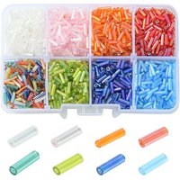 96G Rainbow Glass Bugle Beads - 8 Transparent Colors — Jewelry Beads