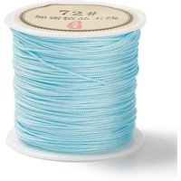 Nylon Chinese Knot Cord for Jewelry Making, Cyan, 0.8mm, 38-40m/Roll