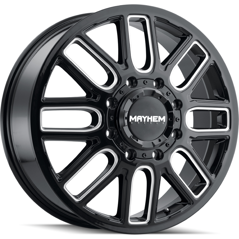 Mayhem 8107D Cogent Dually Gloss Black Milled Wheels - 22x8.25 — Wheels & Rims