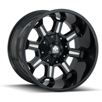 Roues Mayhem 8105 Combat Milled Noir Brillant - 20x10 - 6x135 -19