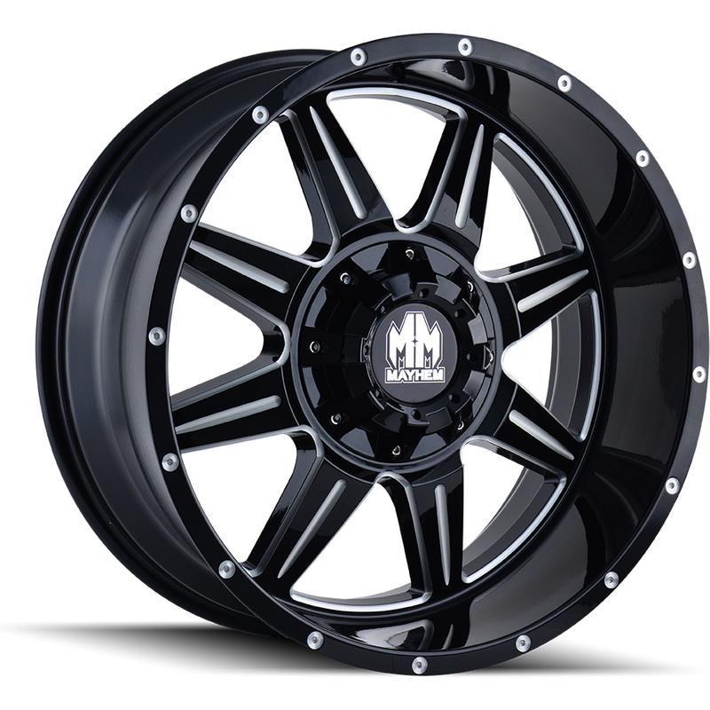 Mayhem 8100 Monstir Moulé Noir Brillant 20x10 Jantes - 6x135 — Roues et jantes
