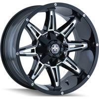 Mayhem 8090 Rampage Gloss Black Milled Wheels - 20x10 -6x135 — Wheels & Rims