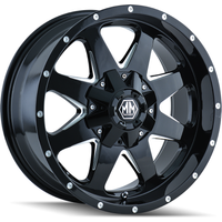 Mayhem 8040 Tank Gloss Black Milled 20x9 Rims - 6x135 Bolt Pattern — Wheels & Rims