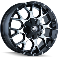 Roues Mayhem 8015 Warrior Noir Brillant Usiné - 20x10 - 6x135 — Roues et jantes