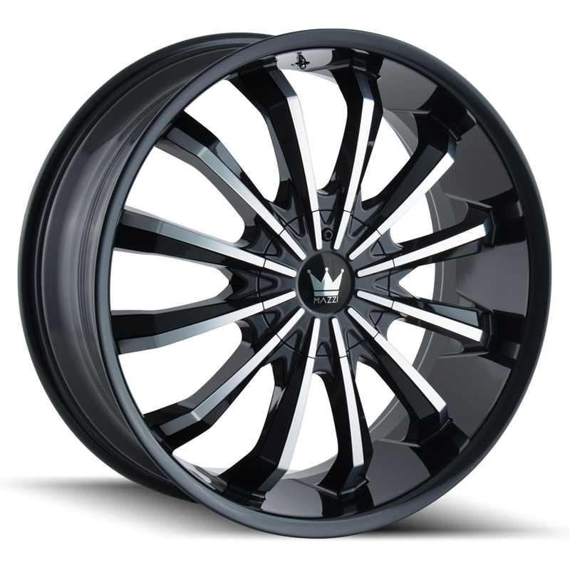 Roues Mazzi 341 Fusion Noir Brillant Usiné - 22x9.5 - 6x135 — Roues et jantes