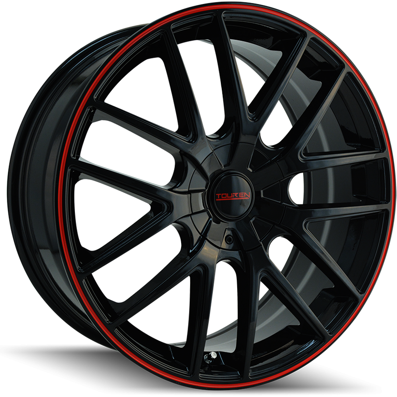 Jantes Touren 3260 TR60 Noires avec Rouge 20x8.5 5x114.3 — Roues et jantes