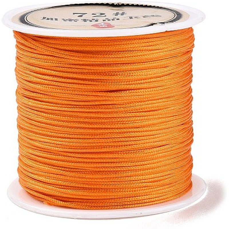 Nylon Chinese Knot Cord for Jewelry Making, Orange, 0.8mm, 38-40m — Chains, Wire & Cord