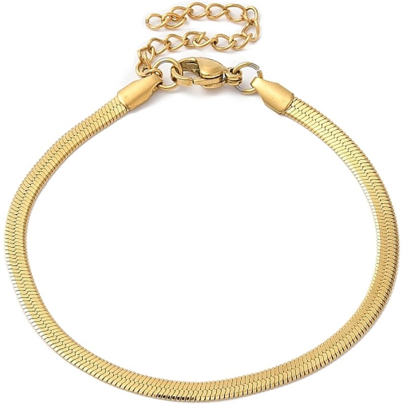 Bracelet en Chaîne Herringbone en Acier Inoxydable 304, Doré — Bracelet Femme