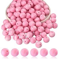20Pcs Perles en Silicone Colorées, Flamant Rose, 15mm de Diamètre