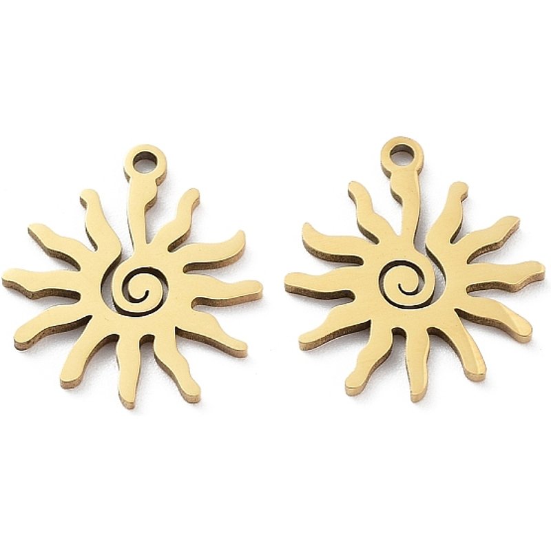 Pendentif en acier inoxydable chirurgical 316L avec charme soleil — Breloques et pendentifs