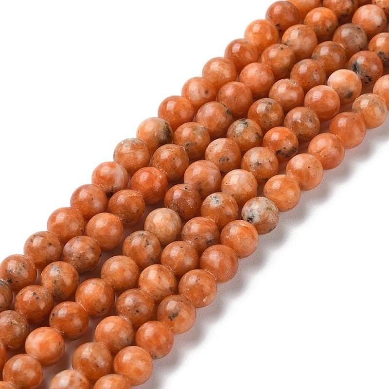 Natural Orange Calcite Beads Strands, Round, 8-8.5mm, 48pcs — Jewelry Beads