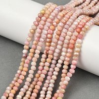 Faceted Electroplated Glass Beads Strands, Pale Violet Red, 4x3mm — Jewelry Beads