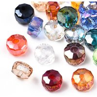 Fils de perles en verre électroplaqué transparent, couleur AB, mixte — Perles à bijoux