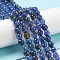 Natural Agate Beads Strands, Dyed Dark Blue, 6mm, 62pcs — Jewelry Beads