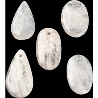 Natural Moonstone Teardrop/Oval Charms, 30.5-37.5mm