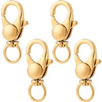 PH PandaHall 4pcs Fermoirs à Homard Pivotants en Acier Inoxydable 304 — Accessoires pour bijoux