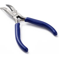 Steel Jewelry Pliers, Bent Tip Needle Nose Plier, Blue