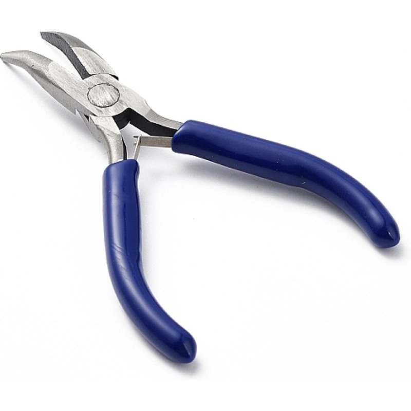 Pinces à Bijoux en Acier, Pince à Nez Long Courbé, Bleue — Outils de création de bijoux