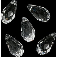 Faceted Clear Teardrop Glass Pendants, 20x10mm, Hole 1.2mm — Charms & Pendants