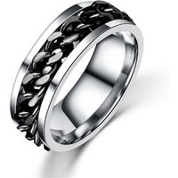 201 Stainless Steel Curb Chains Rotating Fidget Spinner Ring — Costume Jewelry