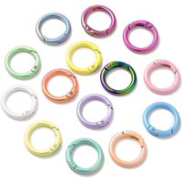 Bague à ressort en alliage peint en spray, couleur mixte, 25x3.5mm — Accessoires pour bijoux