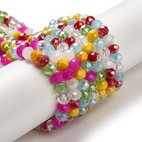 Brins de Perles en Verre, Facettées, Rondelles, Couleurs Mélangées, 6x5mm — Perles à bijoux