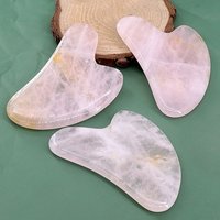 Natural Rose Quartz Gua Sha Board, Heart Shape