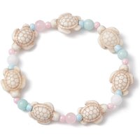 Bracelet en jade naturel teinté de Malaisie et turquoise synthétique avec tortue — Bracelet Femme