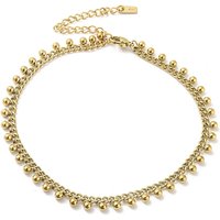 Bracelet de cheville en acier inoxydable 304 avec charms à billes, plaqué or 14K — Bracelet de cheville Femme