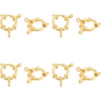 8Pcs Fermoirs à ressort en acier inoxydable 304, plaqué or 24K — Accessoires pour bijoux