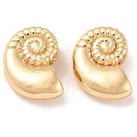Perles en laiton en forme de coquillage spiralé, plaquées or 18K, sans cadmium, nickel, ni plomb — Perles à bijoux