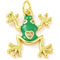 Rack Plating Frog Pendant with 18K Gold Plating and Enamel — Charms & Pendants