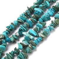 Brins de Perles en Turquoise Naturelle, Teintées en Turquoise Foncé — Perles à bijoux