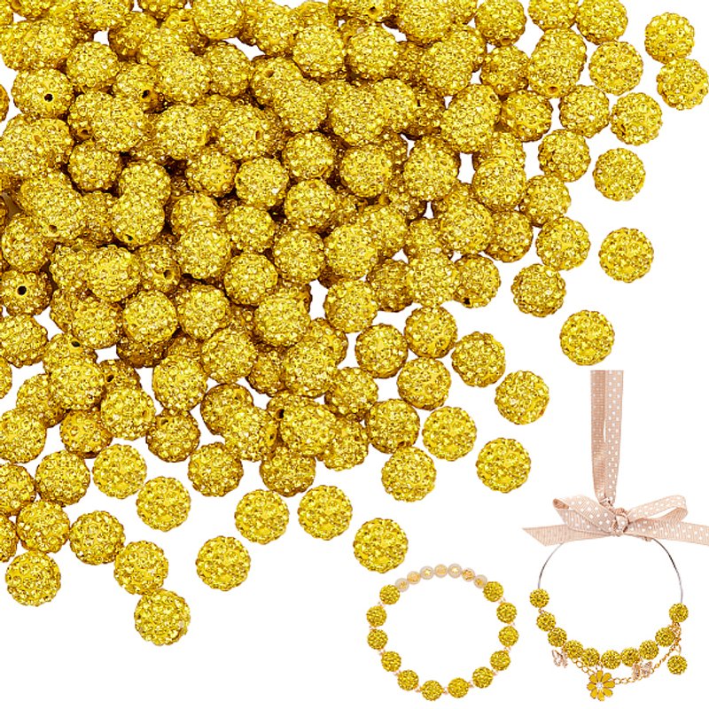 PH PandaHall 200pcs Yellow Rhinestone Beads for Craft Making — Jewelry Beads