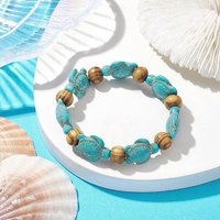 Bracelet Élastique Turquoise Teinté Tortue de Plage pour Filles — Bracelet Femme