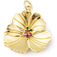 Rack Plating Brass Micro Pave Cubic Zirconia Flower Pendants