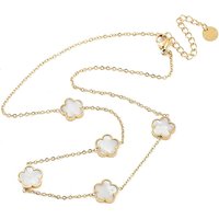 Collier Pendentif en Acier Inoxydable 304 avec Coquillage et Fleur — Collier pendentif