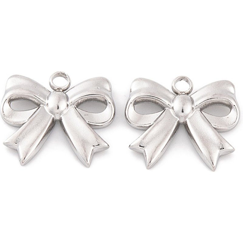 Charm Bowknot en Acier Inoxydable 304, Non-Tarnissant, 15mm — Breloques et pendentifs
