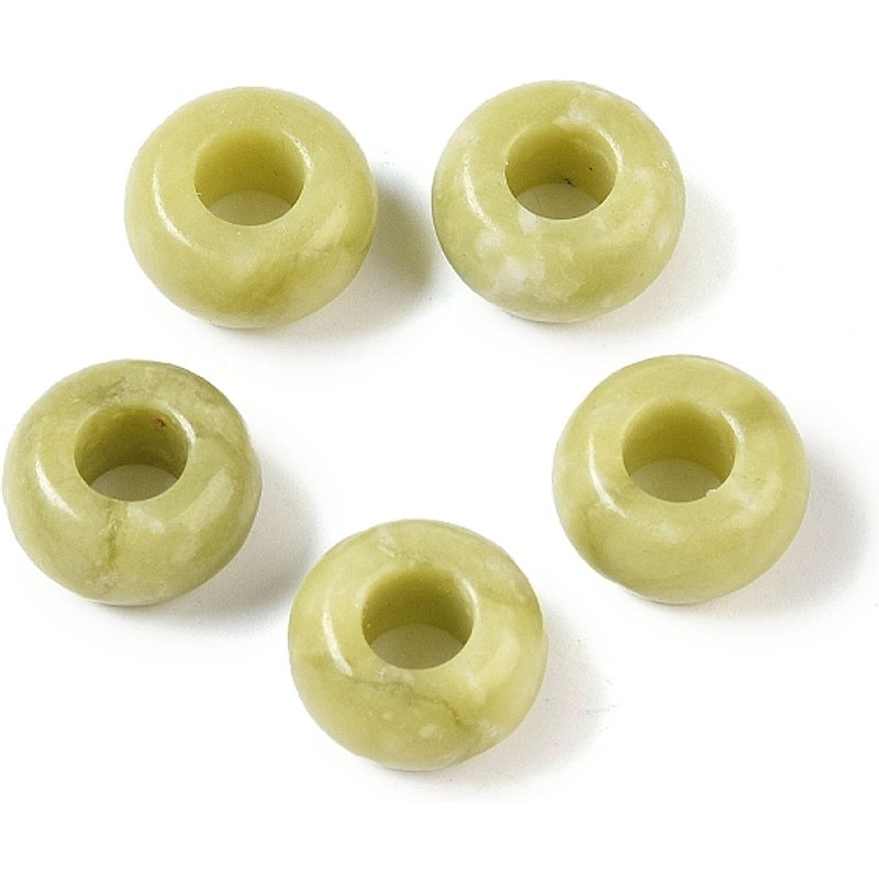Perles Rondelles en Jade du Sud de la Chine avec Gros Trou — Perles à bijoux