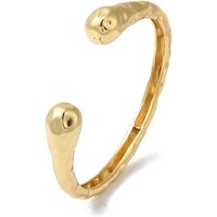 Rack Plating Brass Textured Open Cuff Bangles, 18K Gold Plated