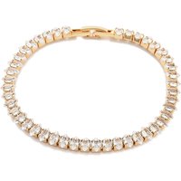 Brass Pave Clear Cubic Zirconia Horse Eye Link Bracelet, 7-1/8 inch — Bracelet Women