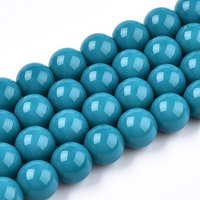 Opaque Solid Color Glass Beads Strands, Round, Steel Blue, 8-8.5mm — Jewelry Beads