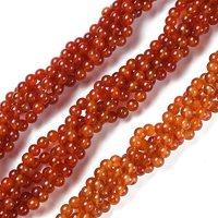 Brins de perles en cornaline naturelle, grade AB, rond, 8mm — Perles à bijoux