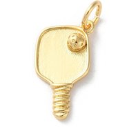 Rack Plating Pickleball Charms, 18K Gold Plated Brass Pendants — Charms & Pendants