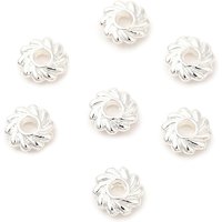 Perles Intercalaires Écologiques en Alliage, Fleur Argentée, 4.8x1.5mm — Perles à bijoux