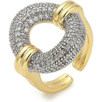 Bagues de Doigt Cuff en Zircon Cubique Micro Pave de Rack Plating — Bijoux fantaisie