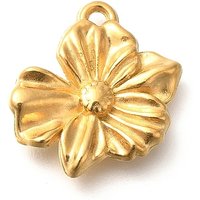 Ion Plating 304 Stainless Steel Flower Charm Pendant