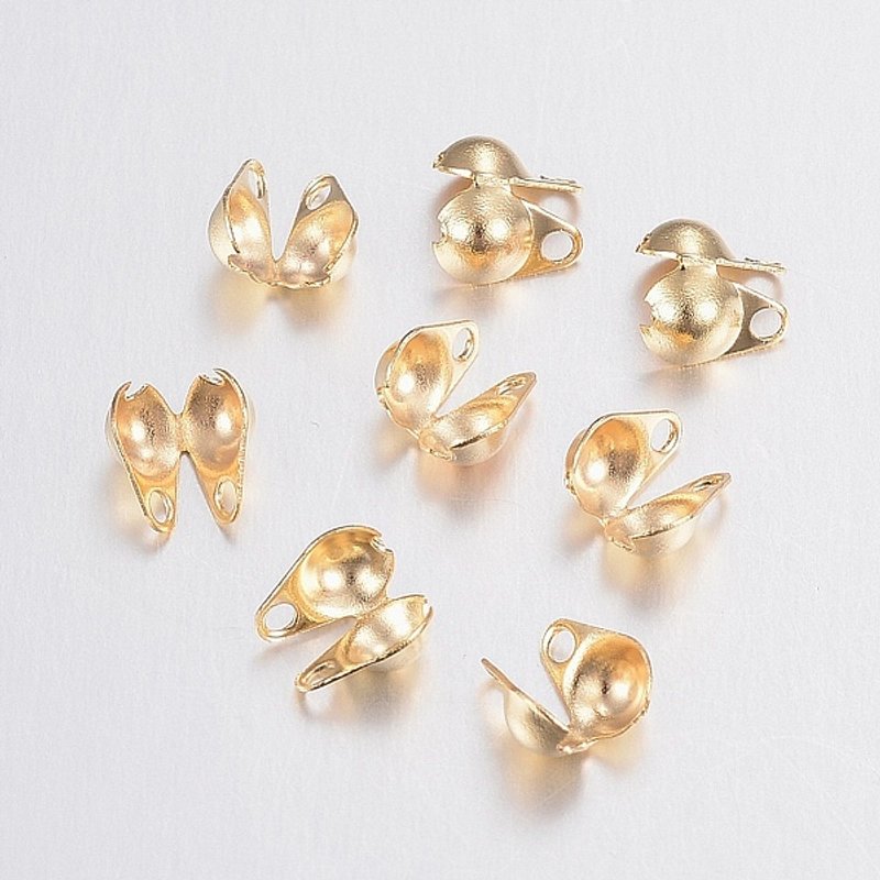 Embouts de perles en acier inoxydable 304 plaqués or 18K — Accessoires pour bijoux