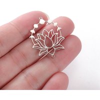 Charms de connexion en acier inoxydable 304, lien lotus, 32x25mm — Accessoires pour bijoux