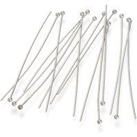 Épingles à tête boule en acier inoxydable 304, résistant à l'oxydation, 70x0.5mm — Accessoires pour bijoux